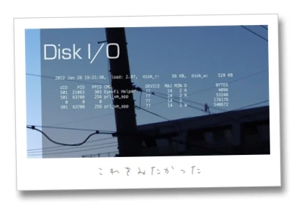 GeekToolでプロセスごとのI/O状況を表示する