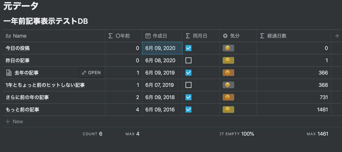 NotionでDay Oneの「1年前の今日」表示を実現してみる
