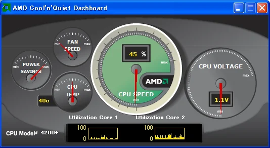 あれ? Athlon64x2 4200で、Cool’n’Quietが効いてなかった