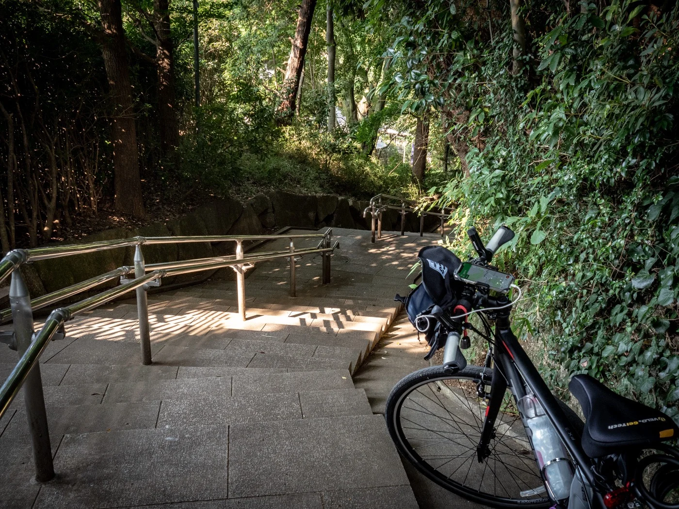 自転車スロープあってよかった