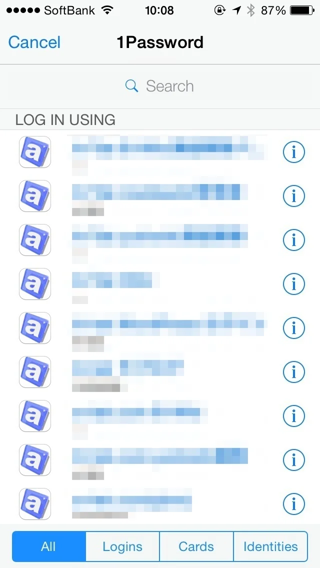 パスワードの一覧出てきます